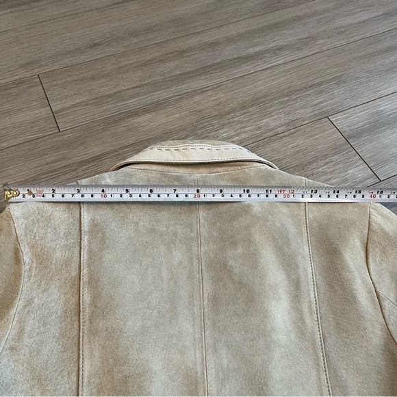 SKOTTS Washable Suede & Leather Trim Western Blazer – Taupe/Cream – Size S - Picture 9 of 17